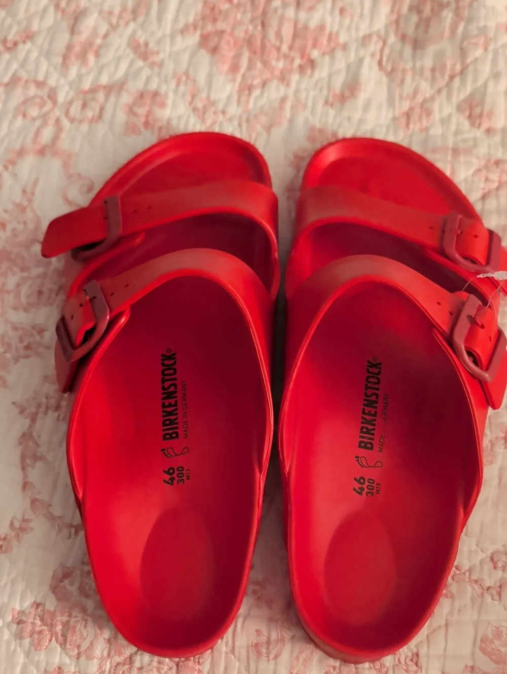 Birkenstock Arizona Red Two-Strap EVA Slide Sandal